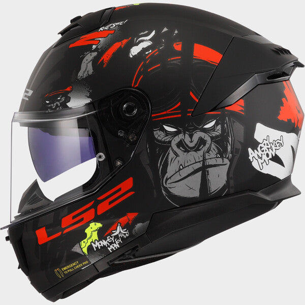 LS2 FF808 STREAM II ANGRY MONKEY M.BLACK RED -06