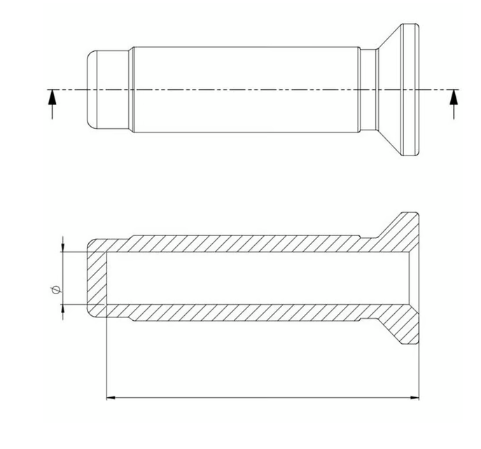 PIAGGIO Markolat bal Ø 22/24 mm h 120 mm