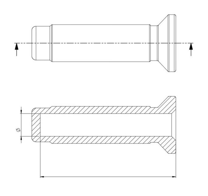 PIAGGIO Markolat kormányvég jelzőhöz Antik Ø 22/22 mm h 125 mm