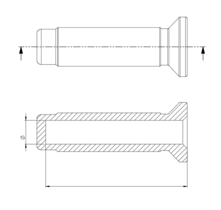 PIAGGIO Markolat bal Ø 22/24 mm h 120 mm