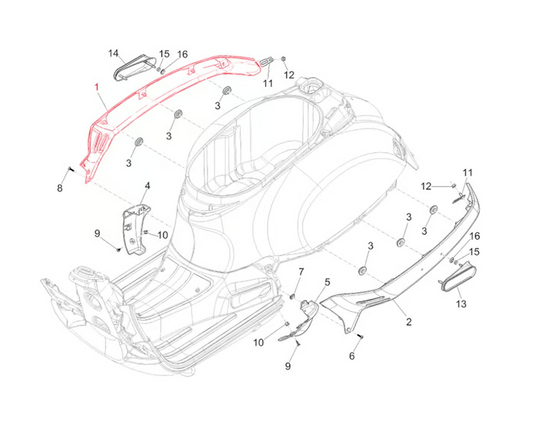 PIAGGIO Oldalidom jobb, metallic grey lucido