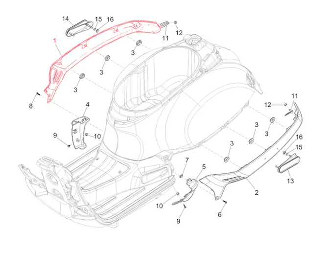 PIAGGIO Oldalidom jobb, Notte 99/C