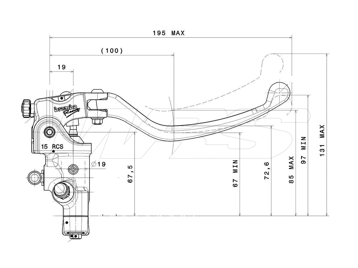 Adjustable radial brake PUMP BREMBO RACING 15RCS 110A26330