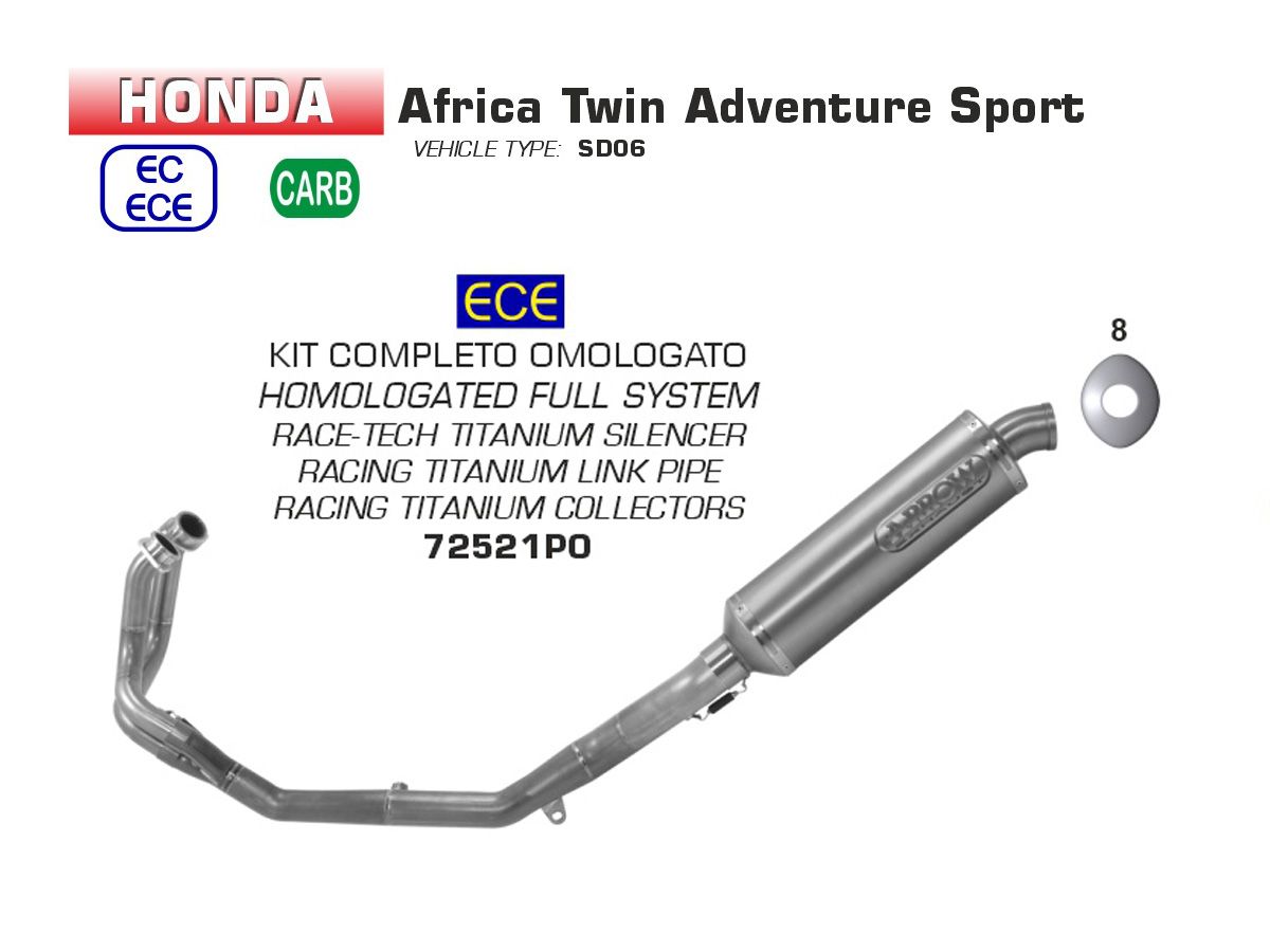 ARROW Kipufogó rendszer APPROVED TITANIUM HONDA AFRICA TWIN ADV SPORTS 18-19
