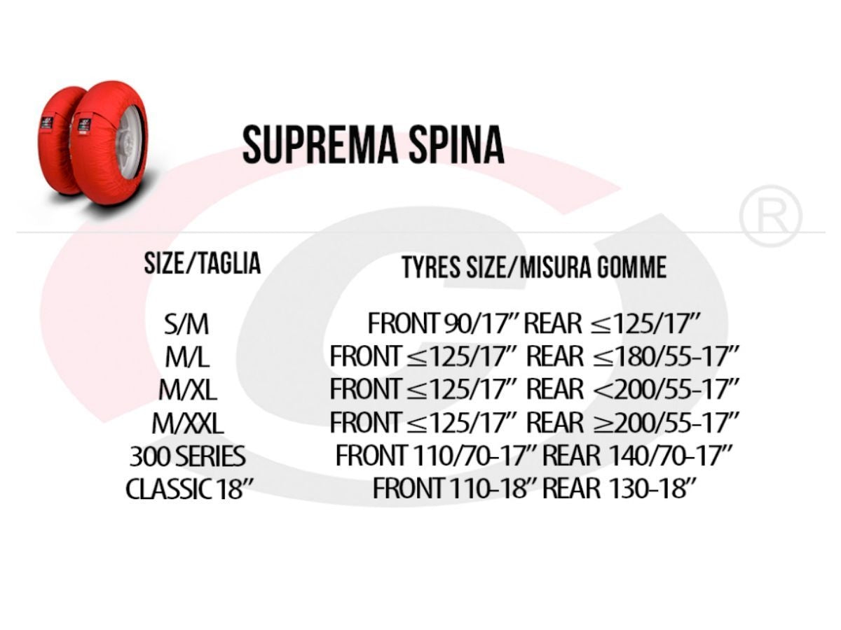 SUPREMA SPINA MOTORCYCLE Gumimelegítő 300CC SERIES