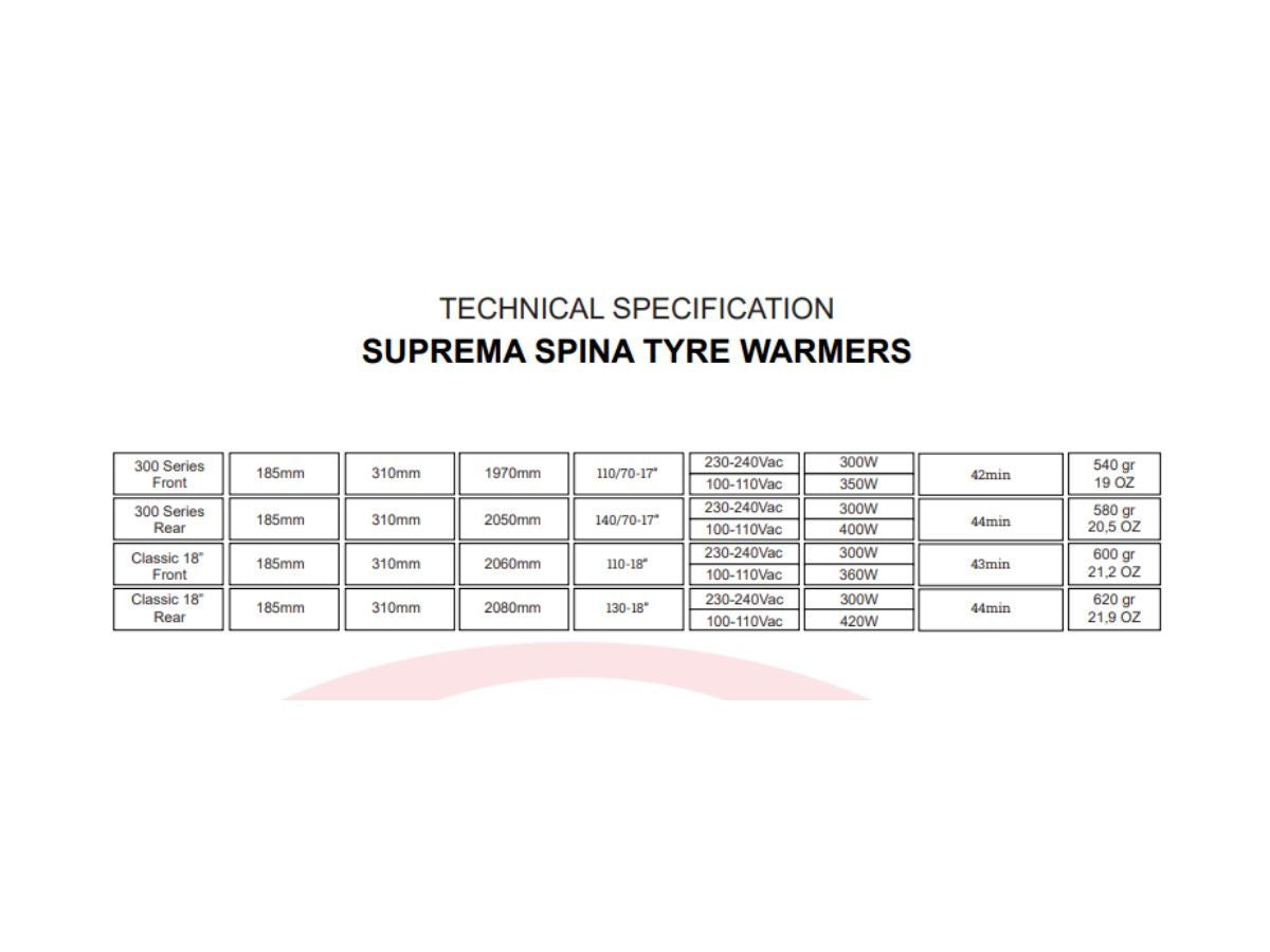 SUPREMA SPINA MOTORCYCLE Gumimelegítő 300CC SERIES