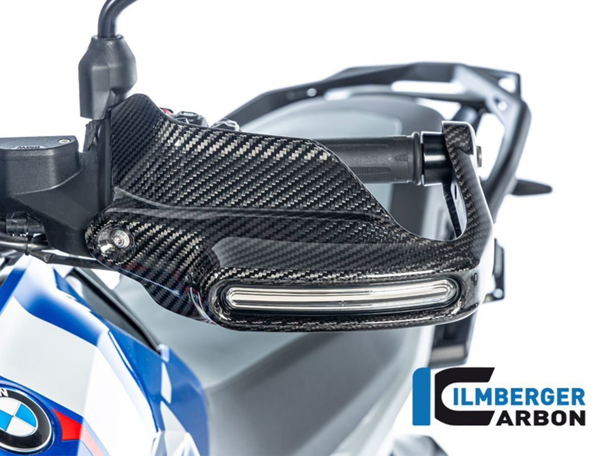 ILMBERGER FÉNYES CARBON magasított BAL oldali kézvédő irányjelzővel BMW R 1300 GS / ADV 2023-2024