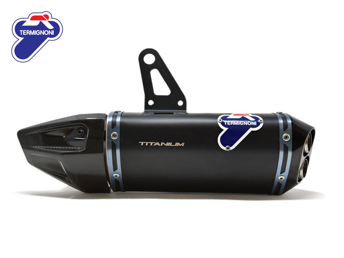 TERMIGNONI KIPUFOGÓ BLACK TITANIUM LOW SLIP ON DUCATI STREETFIGHTER V4 / S 2020-2024