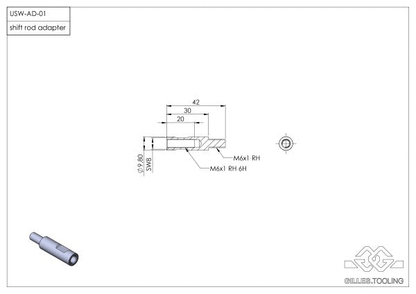 adapter fogaskerék tengely - szín: fekete