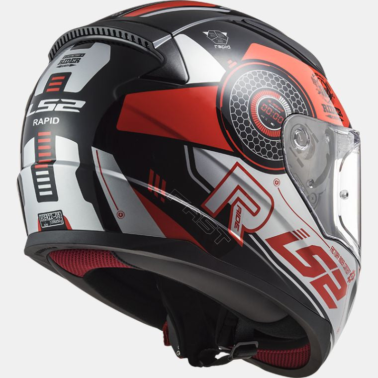 LS2 FF353 RAPID STRATUS GLOSS BLACK RED SILVER
