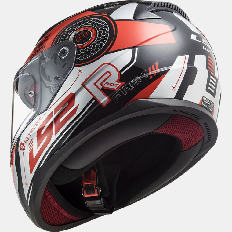LS2 FF353 RAPID STRATUS GLOSS BLACK RED SILVER