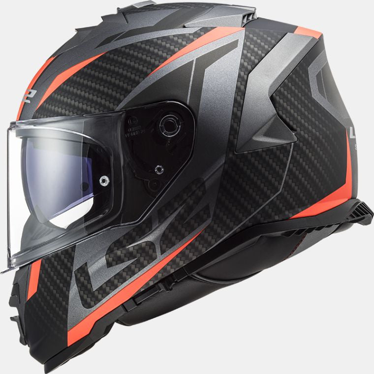 LS2, FF800 STORM RACER MATT TITANIUM FLUO ORANGE