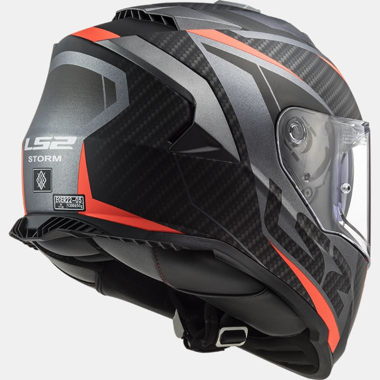 LS2, FF800 STORM RACER MATT TITANIUM FLUO ORANGE