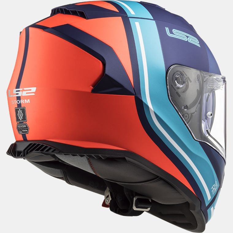 LS2, FF800 STORM SLANT MATT BLUE FL.ORANGE