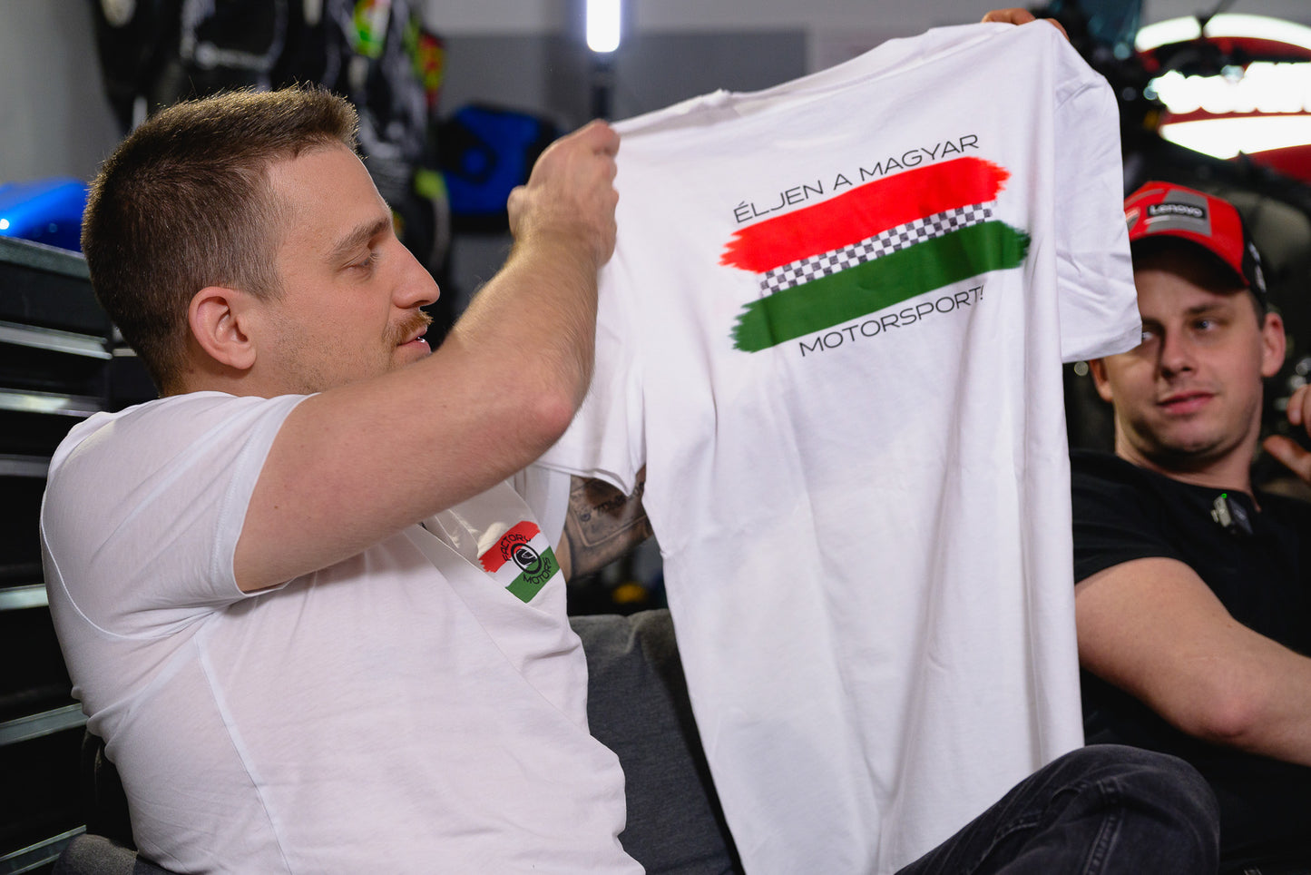 Factory Motors - "Éljen a magyar motorsport!" póló (fehér)