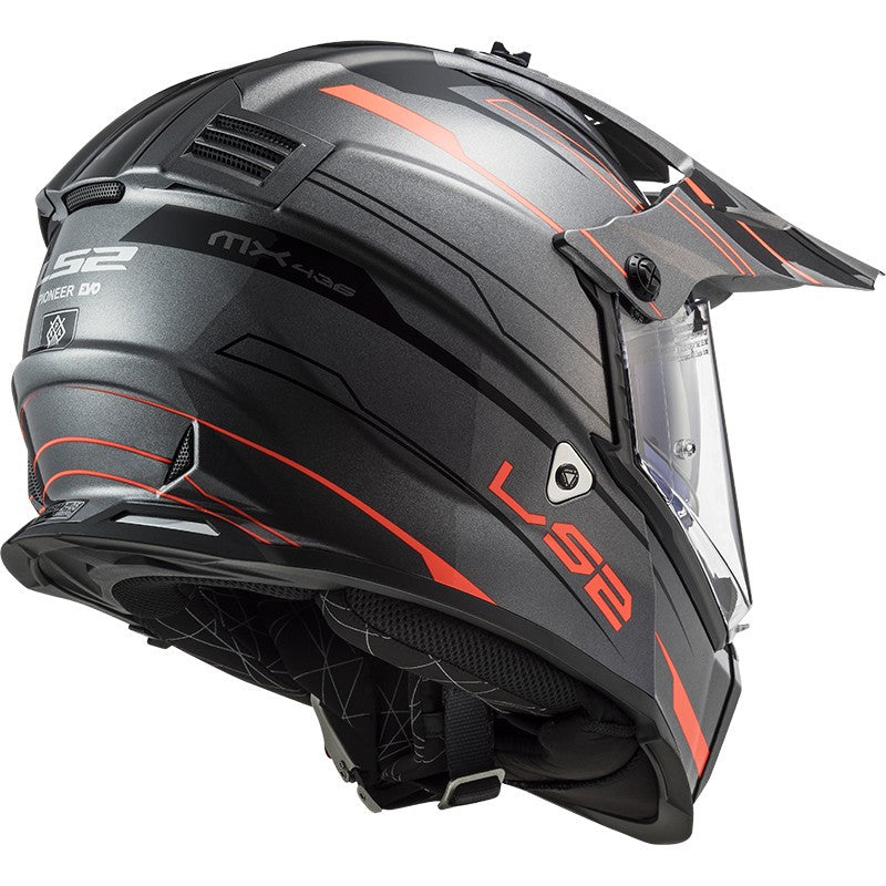 LS2, MX436 PIONEER EVO KNIGHT TITANIUM ORANGE