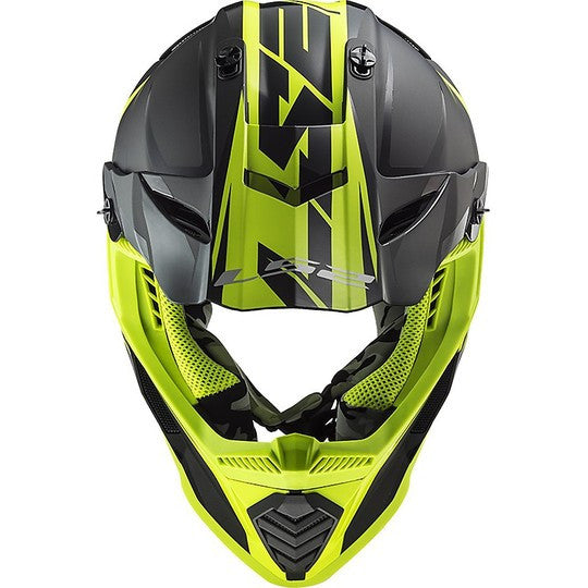 LS2, MX437 FAST EVO ROAR MATT BLACK HI-V YELLOW