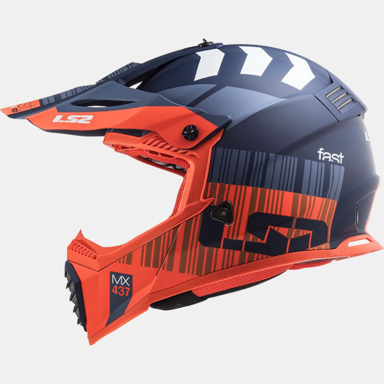 LS2, MX437 FAST EVO XCODE MATT FL.ORANGE BLUE