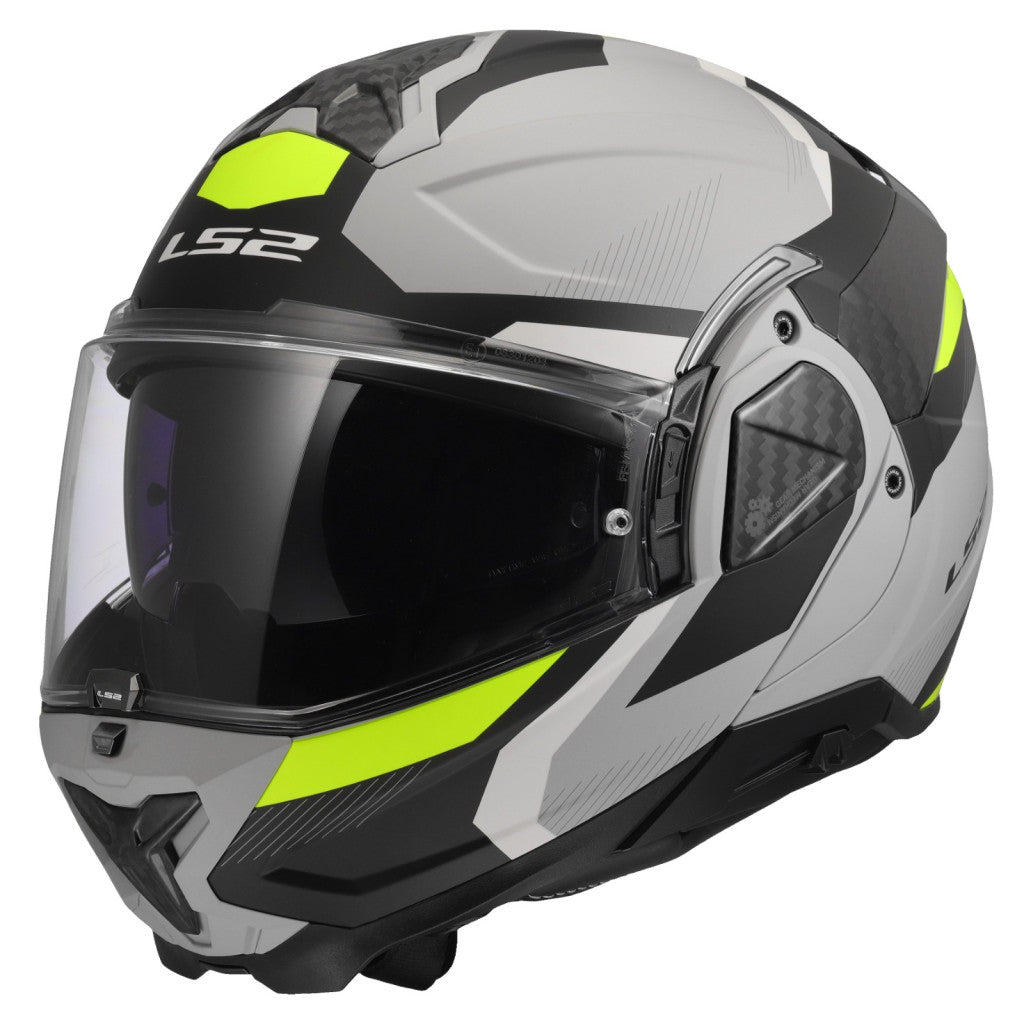 LS2 FF910 ADVANT II TRIPLE LIGHT GREY H-V YELLOW