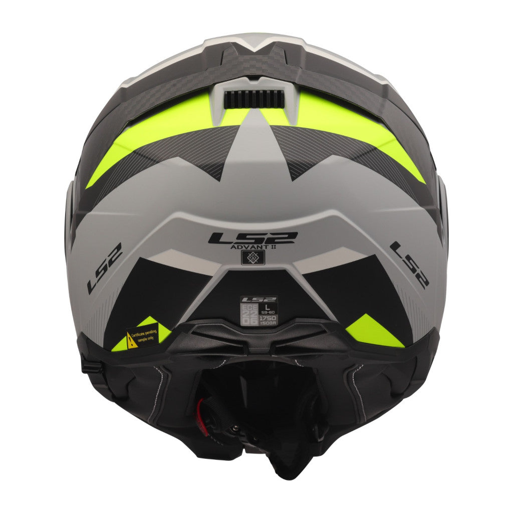 LS2 FF910 ADVANT II TRIPLE LIGHT GREY H-V YELLOW