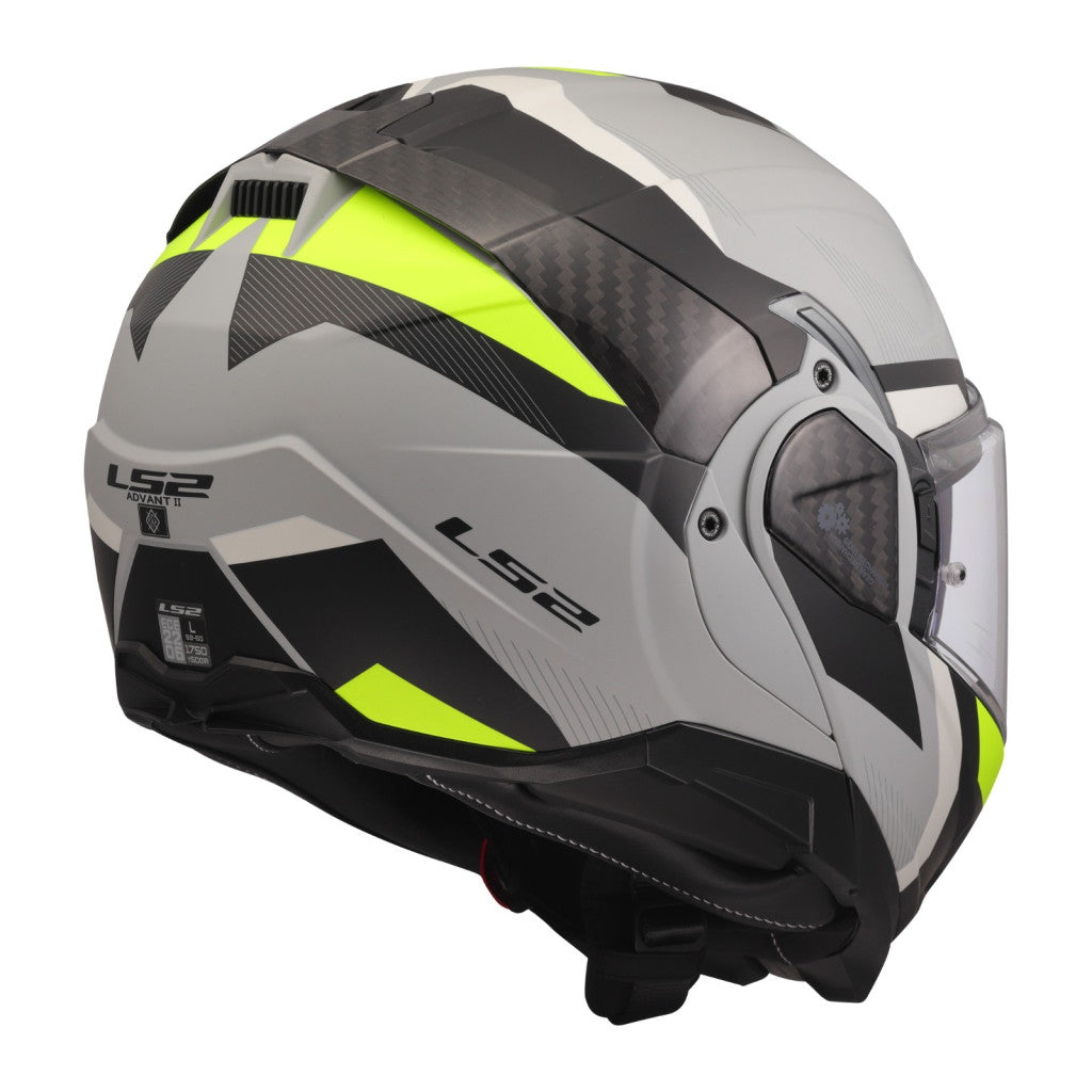 LS2 FF910 ADVANT II TRIPLE LIGHT GREY H-V YELLOW