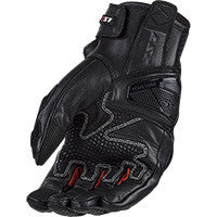 LS2 SPARK 2 LEATHER MAN GLOVES BLACK RED