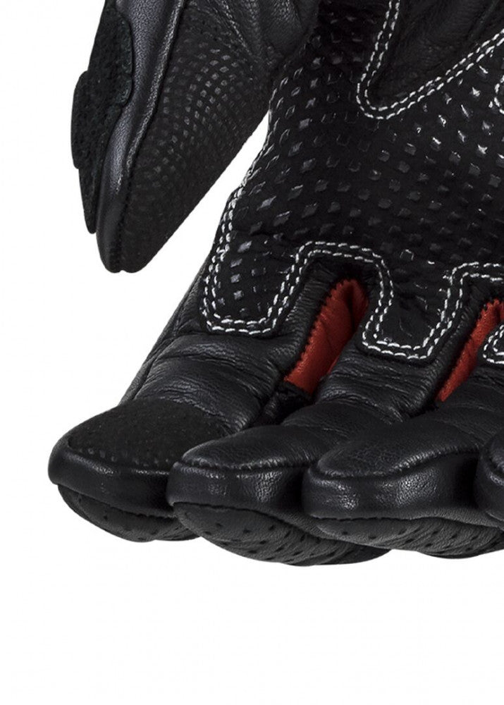 LS2 SPARK 2 LEATHER MAN GLOVES BLACK RED
