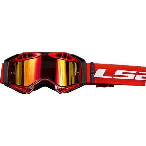 LS2 AURA GOGGLE BLACK RED WITH IRIDIUM VISOR