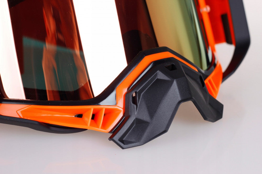 LS2 AURA PRO GOGGLE BLACK ORANGE WITH IRIDIUM VISOR