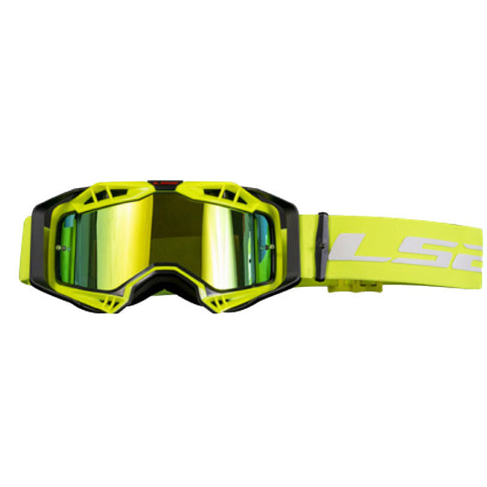 LS2 AURA GOGGLE BLACK YELLOW  WITH IRIDIUM VISOR