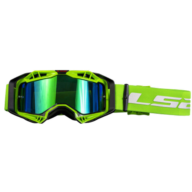 LS2 AURA GOGGLE BLACK GREEN  WITH IRIDIUM VISOR