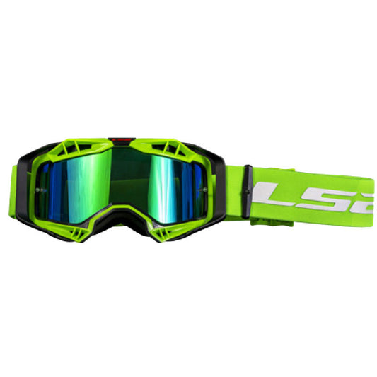 LS2 AURA GOGGLE BLACK GREEN  WITH IRIDIUM VISOR