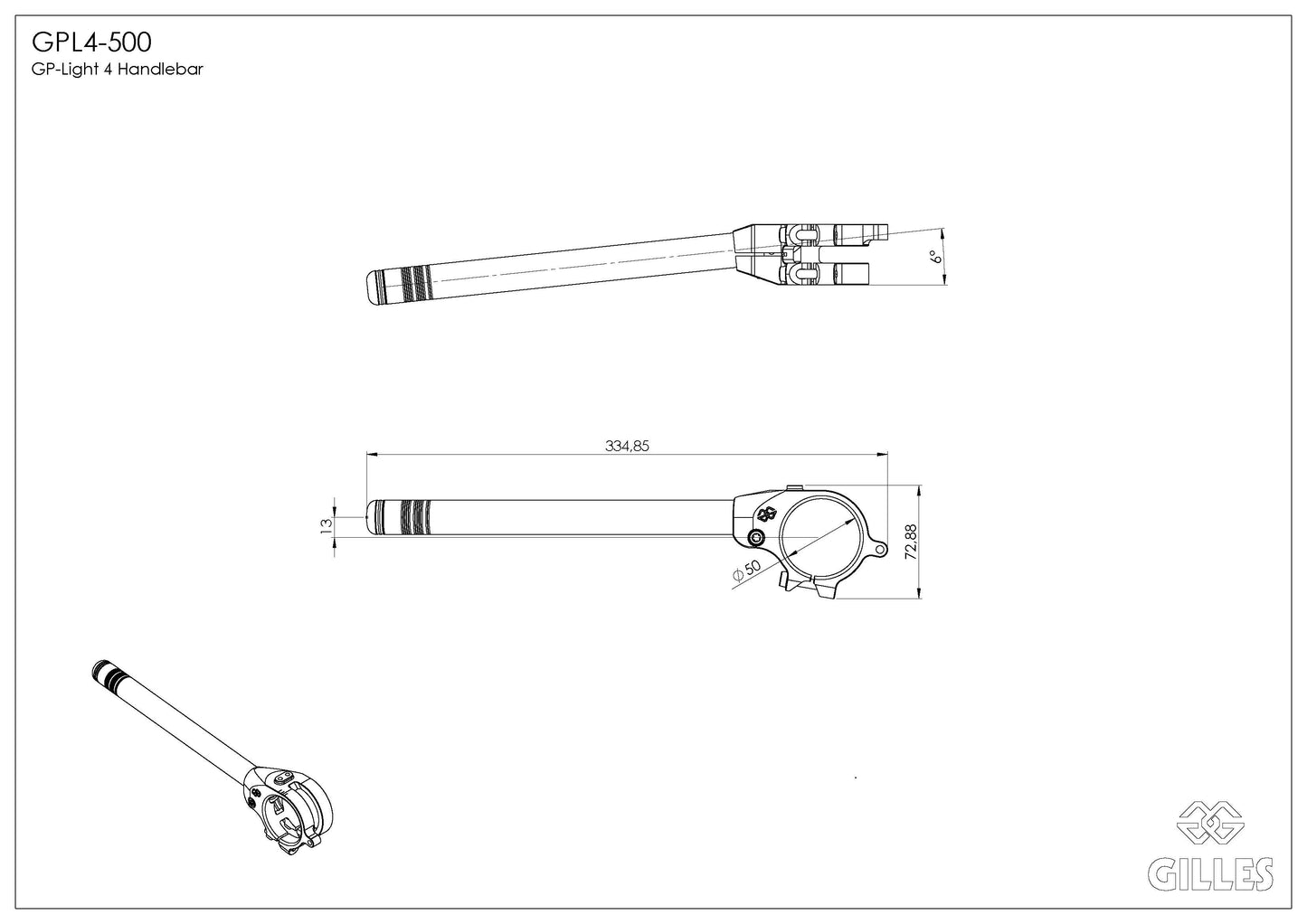 handlebar GP-LIGHT 4 500 black