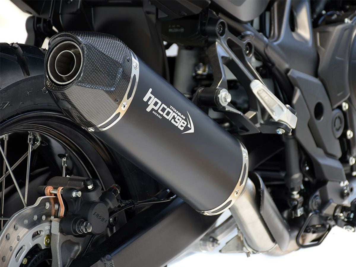 HP CORSE SP-1 CARBON SHORT BLACK EXHAUST SILENCER HONDA TRANSALP XL 750 2023-2024