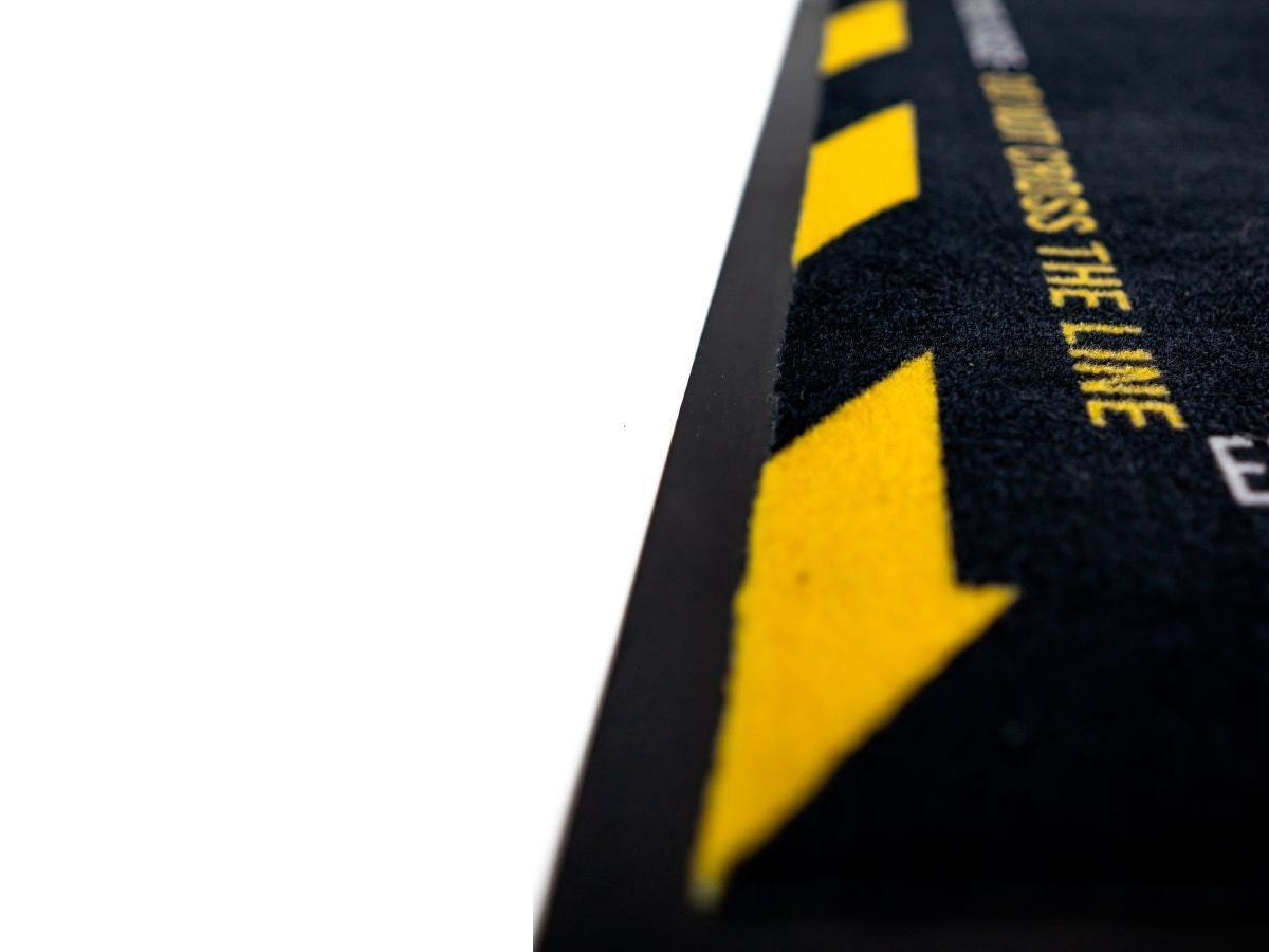 WRS Rectangular Motorcycle Mat - "CAUTION STRONG EMOTIONS"