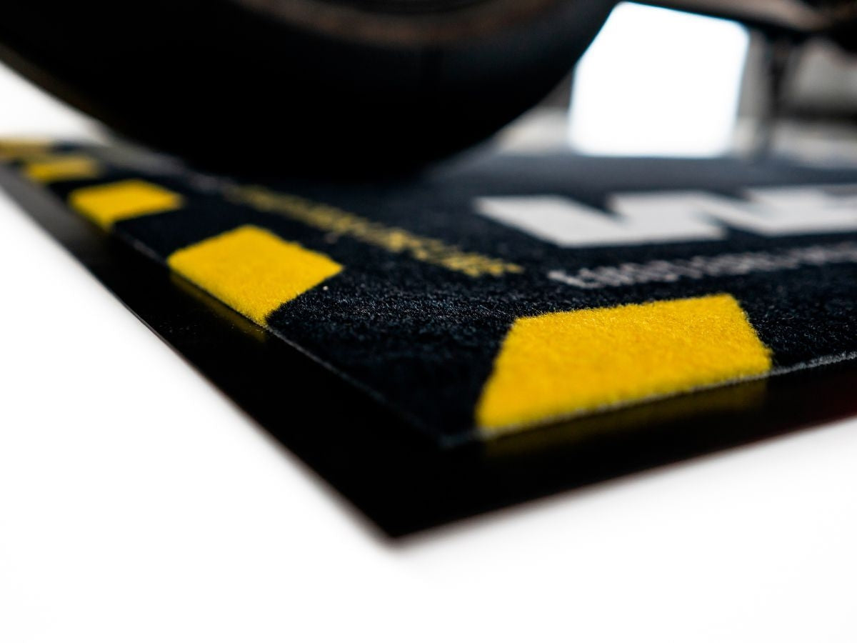 WRS Rectangular Motorcycle Mat - "CAUTION STRONG EMOTIONS"
