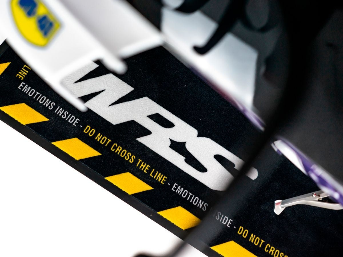 WRS Rectangular Motorcycle Mat - "CAUTION STRONG EMOTIONS"