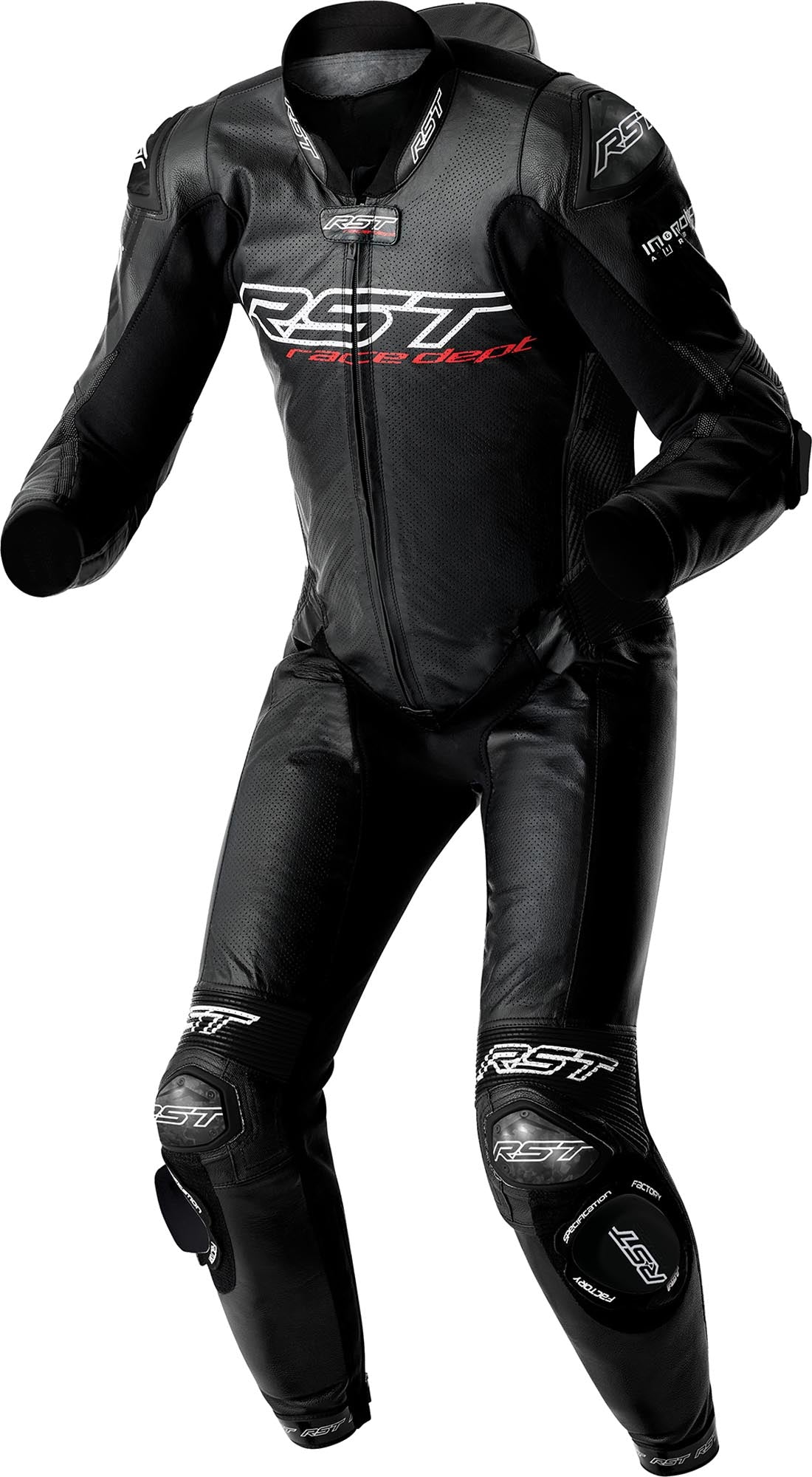 RST Race Dept V4.2 D3O Airbag perforated 1-Piece Motorcycle Leather Suit
