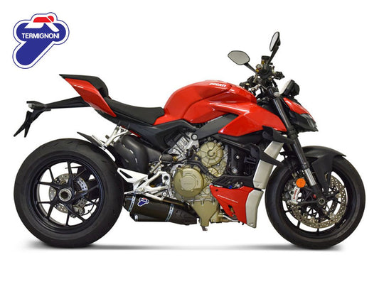 TERMIGNONI KIPUFOGÓ BLACK TITANIUM LOW SLIP ON DUCATI STREETFIGHTER V4 / S 2020-2024