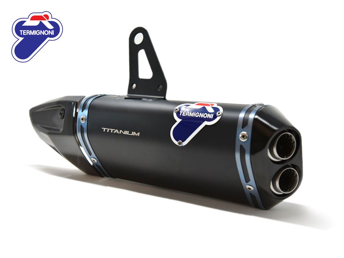 TERMIGNONI KIPUFOGÓ BLACK TITANIUM LOW SLIP ON DUCATI STREETFIGHTER V4 / S 2020-2024
