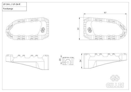 Pro-X Enduro lábtartó szett, rider, fekete - BMW, G 650 GS Serato, E650G (2012 - 2016); BMW, G 650 GS, E650G (2011 - 2016); BMW, R 1200 GS Adventure, R12 (2006 - 2012); BMW, R 1200 GS, R12 (2004 - 2012)