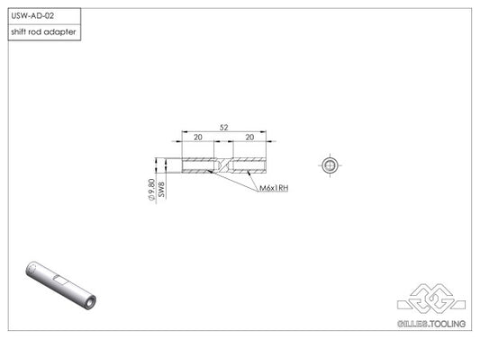 adapter fogaskerék tengely - szín: fekete